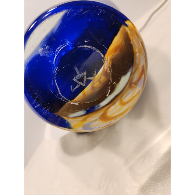 Large Signed Juston Daniels Studio Art Glass Cased "Zanfirico & Opaline" Vessel For Sale - Image 9 of 9
