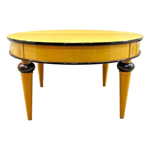 1990s Vintage Bombay Company Art Deco Style Round Coffee Table For Sale