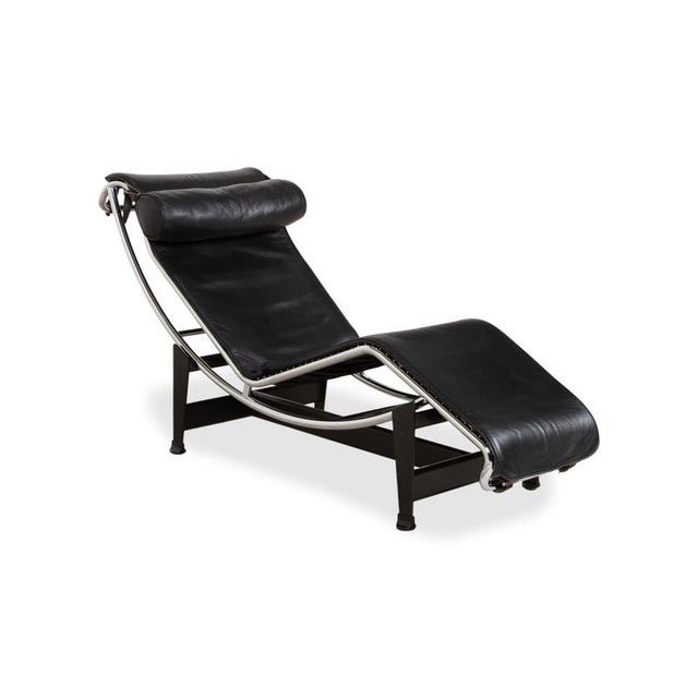 Bauhaus Bauhaus LC 4 Chaise Lounge in Black Leather by Le Corbusier for Cassina For Sale - Image 3 of 16