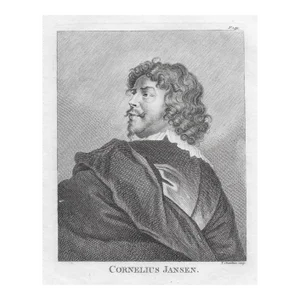 1798 Portrait Engraving of Dutch Artist Cornelius Jansen