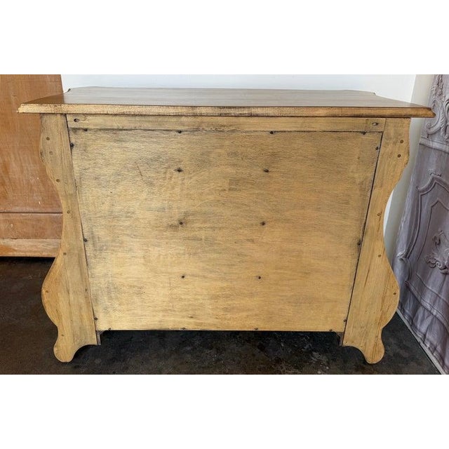 A Sculptural Dutch Bombe Commode in Bleached Maple For Sale - Image 18 of 18