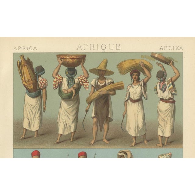 Late 19th Century Racinet, Afrique: North African Costumes & Figures, 1888, Lithographs, Set of 2 For Sale - Image 5 of 9