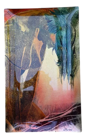 Italian Reverse-Painted Glass Wall Plaque by Pachini