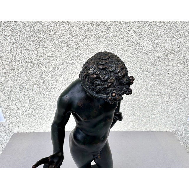 Brown Praxiteles, Large Bronze Sculpture Narcissus of Pompeii, 1890s, Bronze For Sale - Image 8 of 18