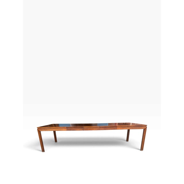 Brown Mid-Century John Widdicomb Walnut Expandable Dining Table With 3 Leaves For Sale - Image 8 of 17