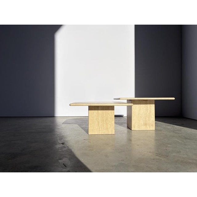 Vintage Travertine Nesting Tables, 1970s, Set of 2 For Sale - Image 9 of 10