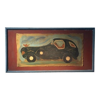 1970s Pop Art Acrylic Painting “Uncle Ralphs Dream Car” by Joan Hancock For Sale