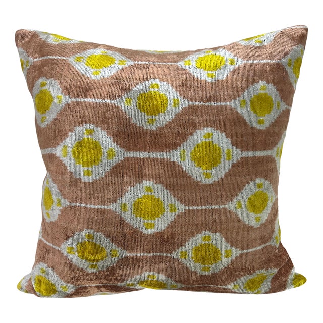 Velvet Silk Cushion Cover with Traditional Design, 2000s For Sale