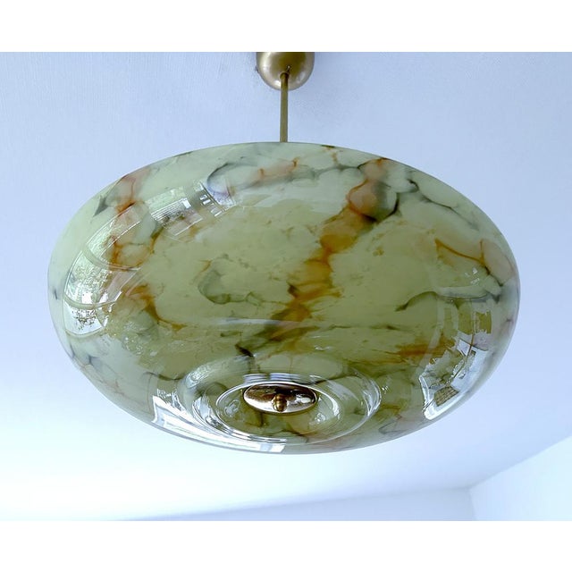 Art Deco Pendant Light in Uranium Glass, 1930s For Sale - Image 4 of 18