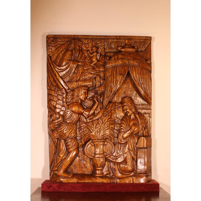 Antique Portuguese Annunciation Altarpiece, 1600s For Sale - Image 9 of 9