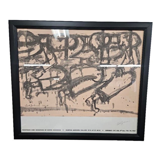 Signed Lester Johnson Exhibition Poster, 1969, Martha Jackson Gallery For Sale