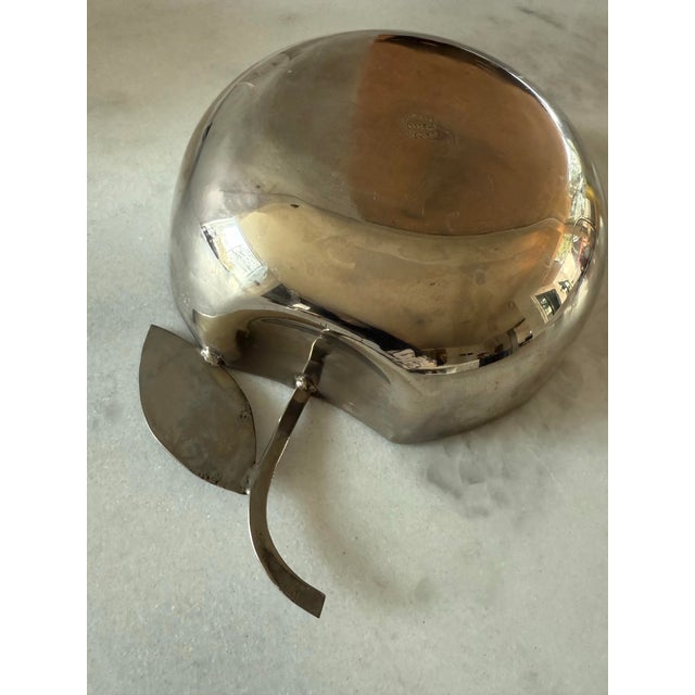 Silver Vintage Silver Plated Apple Shaped Dish For Sale - Image 8 of 11