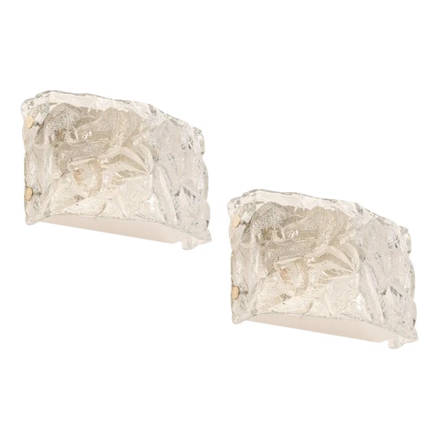 German Sconces in Murano Glass by Kaiser, 1970s, Set of 2 For Sale