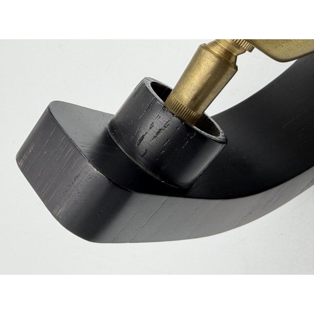 Paul Marra Ebonized Wood, Brass & Studio Glass Wall Sconces - a Pair For Sale - Image 15 of 18