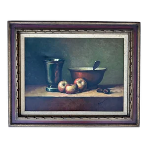 Mid 20th Century Large Still Life Oil Painting