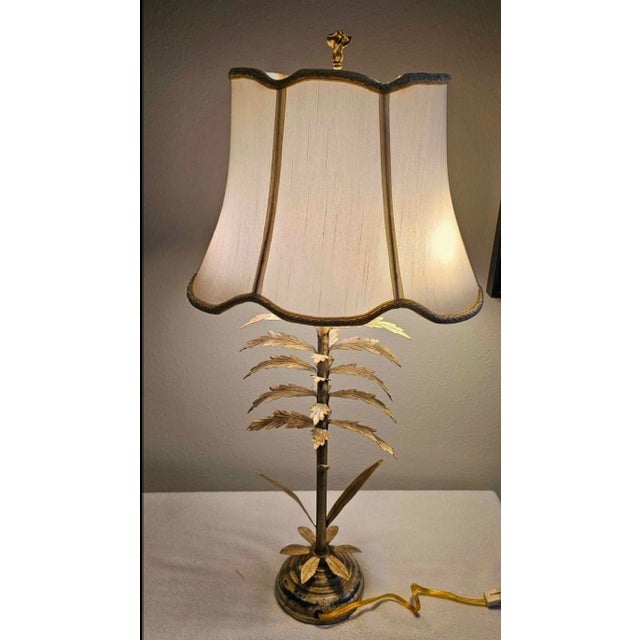 Frederick Cooper Hollywood Regency Table Lamp With Scalloped Fabric Shade For Sale - Image 4 of 4