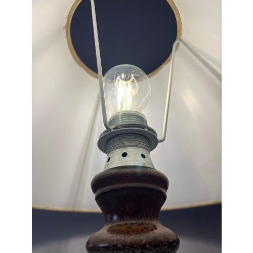 White and Brown Ceramic Table Lamp from Hustadt Leuchten For Sale - Image 5 of 11