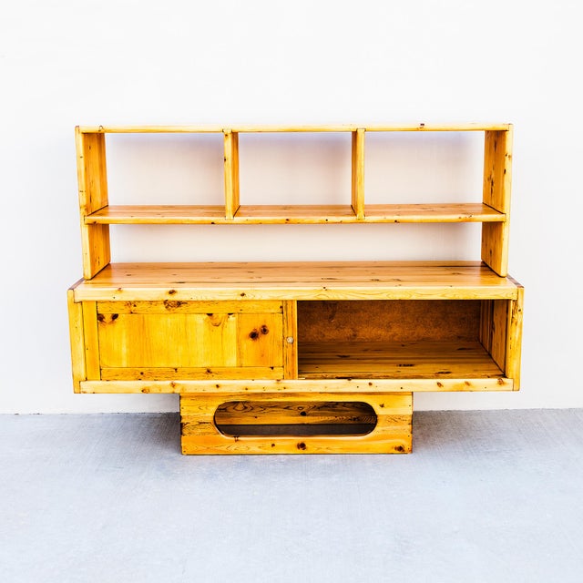 Restored 1970s Studio Made Solid Pine Credenza or Media Console For Sale - Image 9 of 16