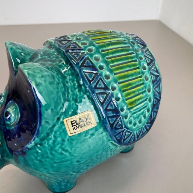 Colorful Fat Lava Pottery Piggy Bank from Bay Ceramics, Germany, 1970s For Sale - Image 10 of 18