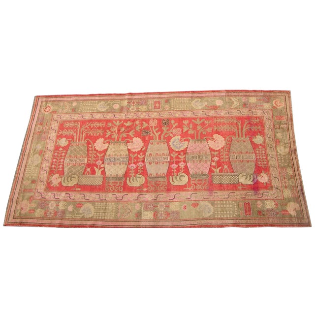 19th Century Vintage Khotan Samarkand Rug For Sale - Image 9 of 9
