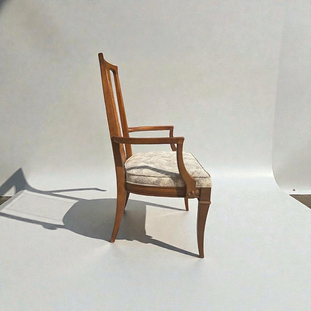 Set of 6 1960s Triune Dining Chairs – Mid-Century Modern Walnut & Cane Attributed to Drexel For Sale - Image 11 of 12