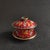 Mid 20th Century Vintage Chinese Red Cloisonné Enamel Floral "Three-Piece" Tea Bowl Set For Sale - Image 5 of 6