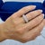 Silver Platinum 5.34ct Diamond Cushion Cut Round Pave Halo Diamond Eternity Band Ring, Size 7.5 For Sale - Image 8 of 8