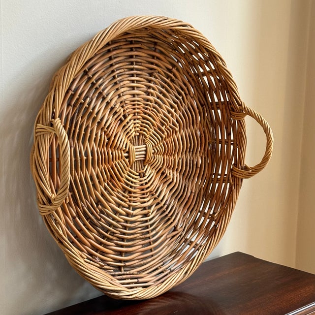 Large Early 20th Century French Style Winnowing Basket For Sale - Image 4 of 12
