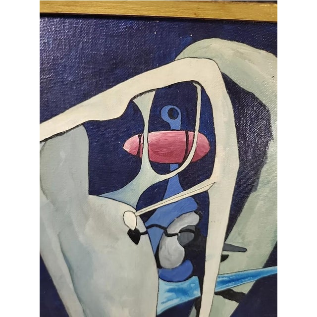 Surrealism Surrealist Original Acrylic Painting by A. Ploscowe 1960s Titled " After Us" For Sale - Image 3 of 6