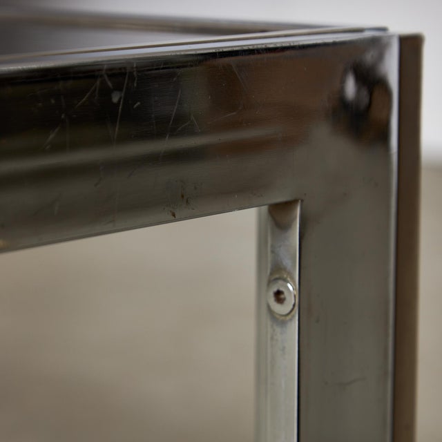 Chrome and Smoked Glass Coffee Table with Golden Stripe, 1970s For Sale - Image 18 of 18