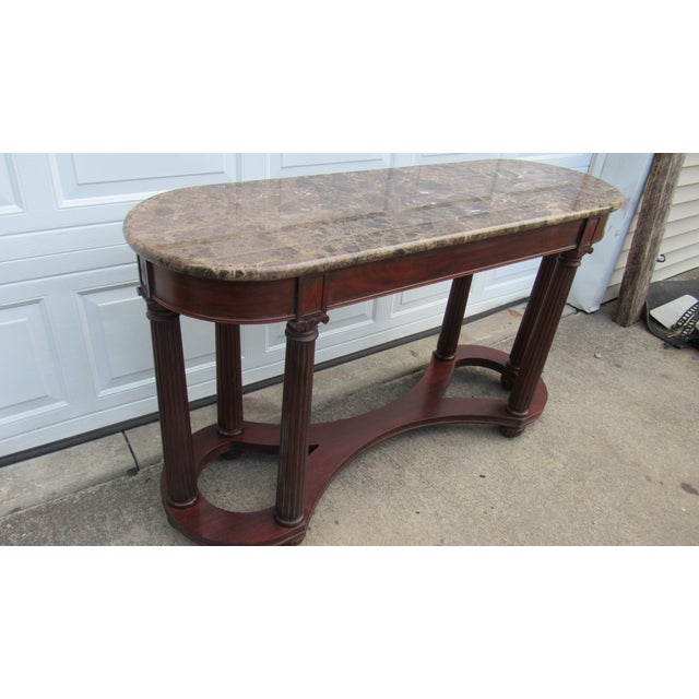 Item: Henkel Harris ConsoleTable Details: Rare Marble Item From Henkel Harris Great Designer Look/Quality Piece Nice Base...