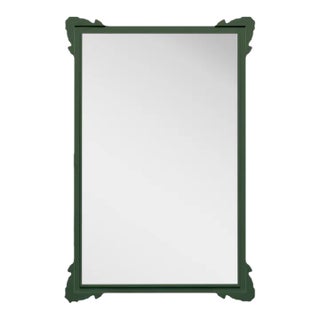 Fleur Home Garden District Napoleon Rectangle Mirror in Duck Green, 36x48 For Sale