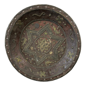 North African Brass Copper Wood Tuareg Large Charger