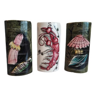 Vintage Porcelain Spice Containers, Italy, 1970s, Set of 3 For Sale