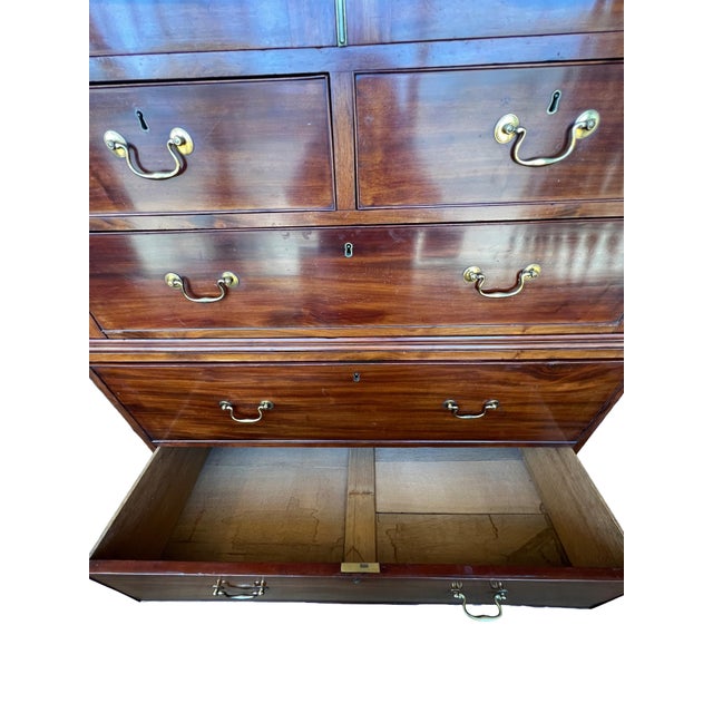 19th Century Mahogany Linen Prese Chippendale Style For Sale - Image 10 of 12