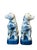 White Pair Vintage Wong Lee Blue & White Porcelain Staffordshire Dog Figurines – Wl 1895 Hand-Painted Floral Mantel Dogs Bookends For Sale - Image 8 of 14