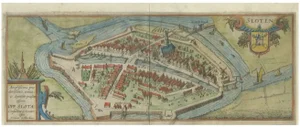 Dutch City Plan of Sloten in Friesland by N. Van Geelkercken, 1616