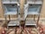 Pair of louis xvi style bedside tables in painted wood with a deliberately aged gray patina revealing several layers of...