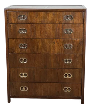 1960s Vintage Mid-Century Modern Michael Taylor for Baker Furniture Walnut Six Drawer Chest