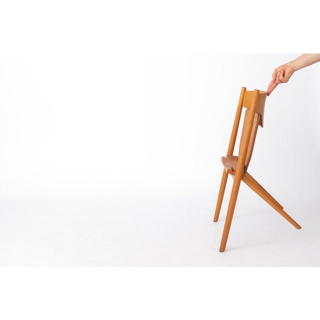 Vintage German Hiller Folding Chair in Beech, 1970s For Sale - Image 9 of 13