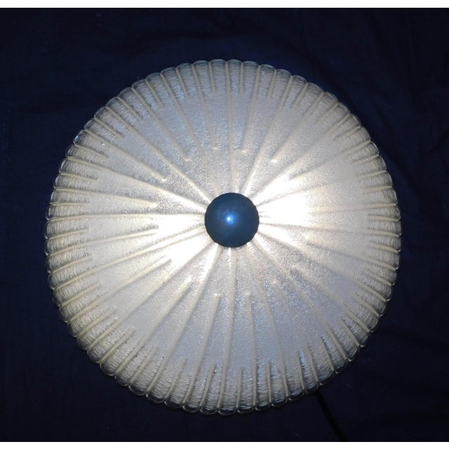 White 1960s Italian Clear Graniglia Murano Glass Flush Mount For Sale - Image 8 of 8