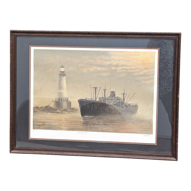 1980s "Liberty Ship" Original Serigraph by John Kelly, Signed #65/250 Framed For Sale