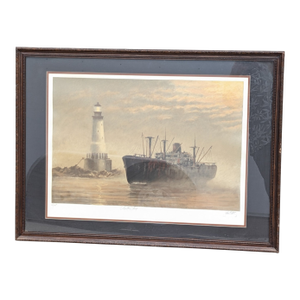 1980s "Liberty Ship" Original Serigraph by John Kelly, Signed #65/250 Framed