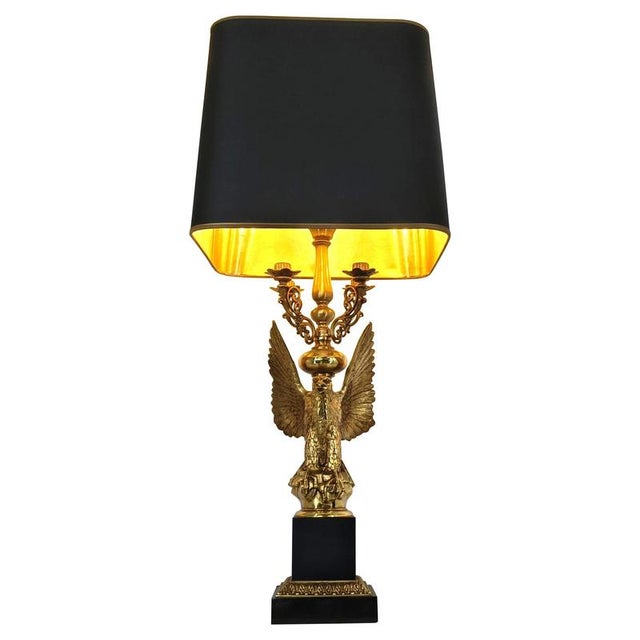 Empire Brass Eagle Table Lamp from Lusterie Deknudt, 1970s For Sale - Image 12 of 12