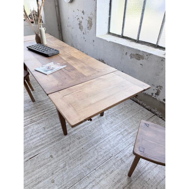 1950s Oak Farmhouse Table with Extensions, 1950s For Sale - Image 5 of 18