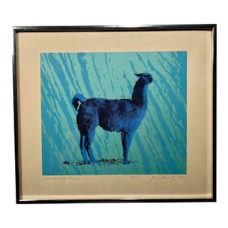 1977 Limited Edition Lithograph "Salvador Dali Llama" by Joan Schwartz Signed For Sale