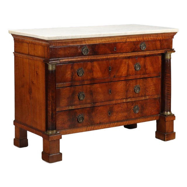 Empire Chest of Drawers in Mahogany Feather For Sale