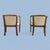 Wood Pair of Vintage Curved Wood and Upholstered Barrel Armchairs For Sale - Image 7 of 14