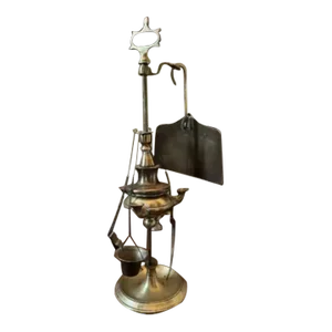 Continental 19th Century Renaissance Revival Lucerne Oil Lamp With Tools & Reflector
