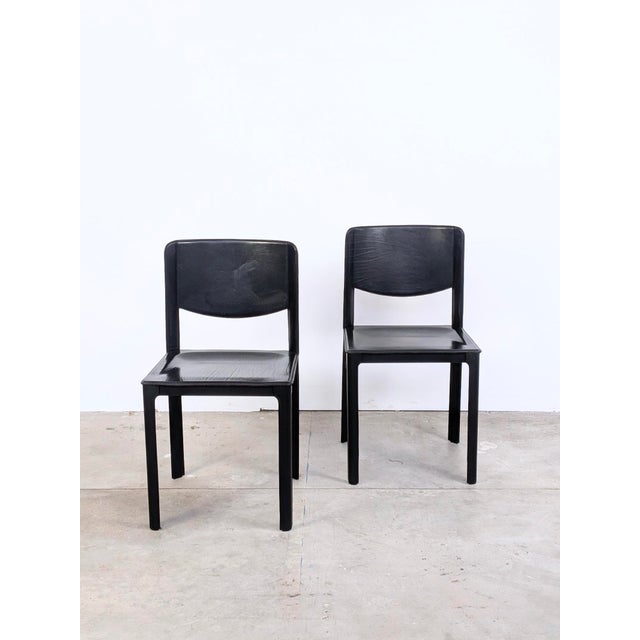 Mid-Century Modern Black Leather Chairs by Matteo Grassi, Italy, 1980, Set of 2 For Sale - Image 3 of 13